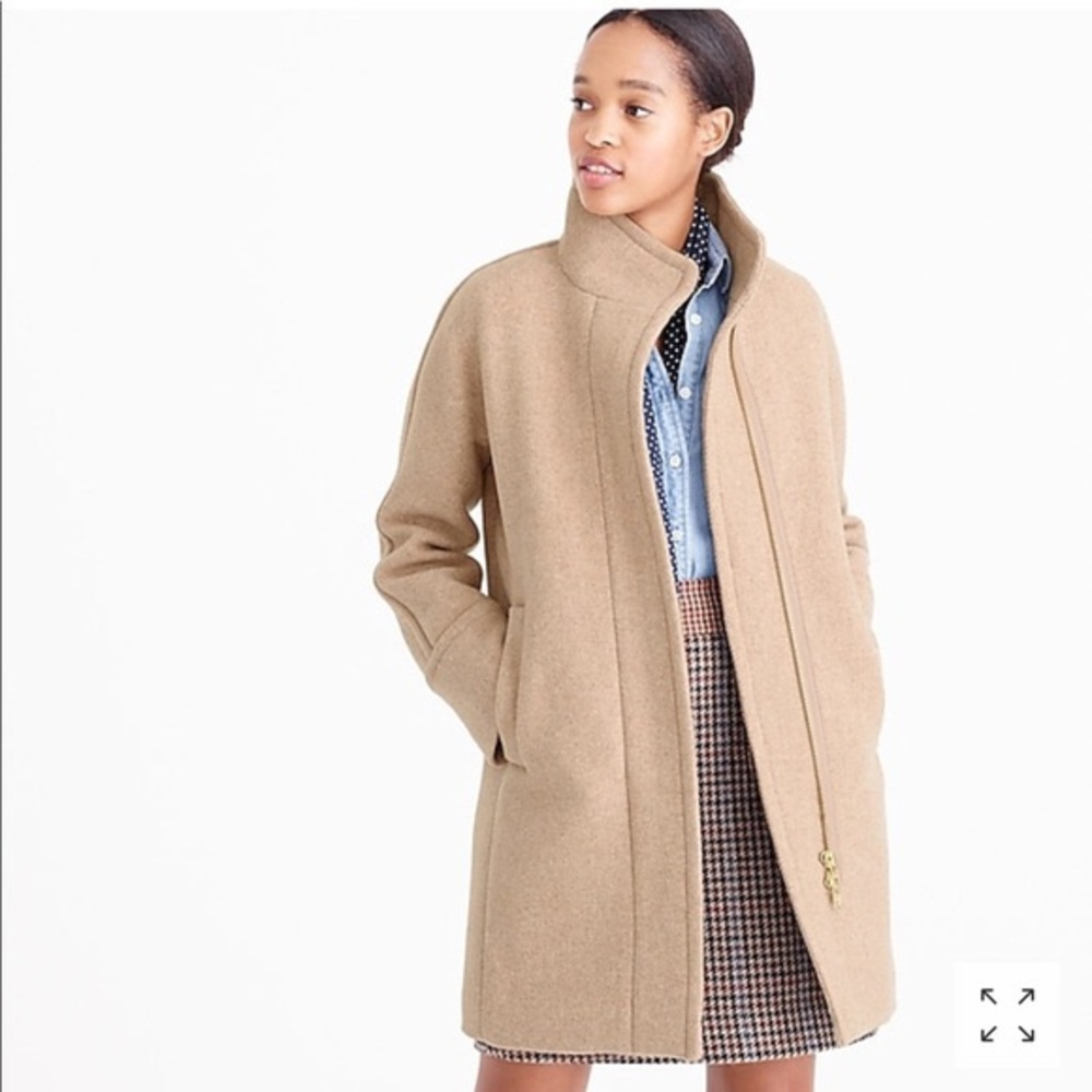 J.Crew Stadium Cloth Cocoon Coat in Sandstone